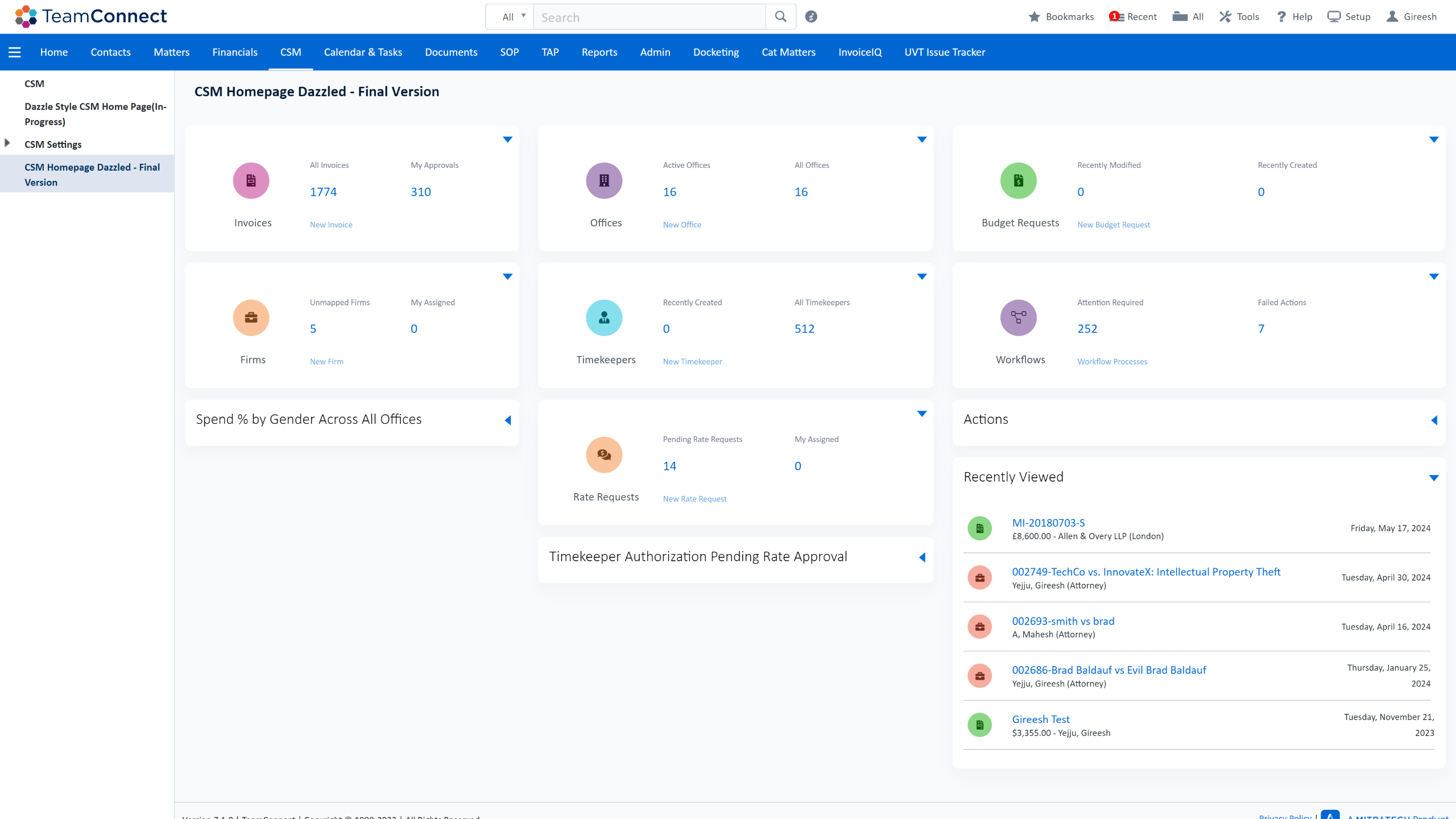 screenshot of Mitratech TeamConnect